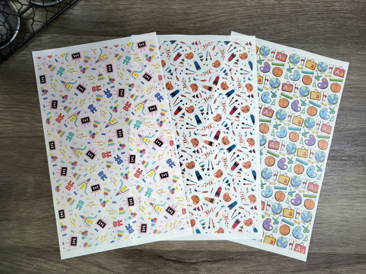 Back to School Water Transfer Sheets