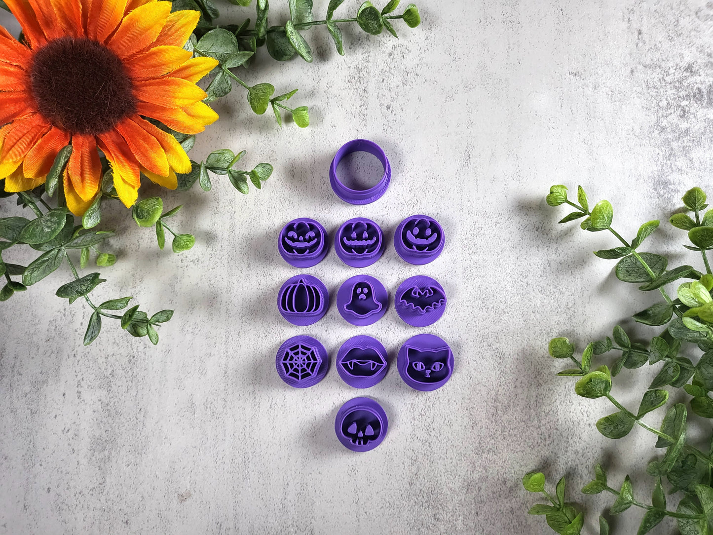 Halloween Stamps with Circle Clay Cutter