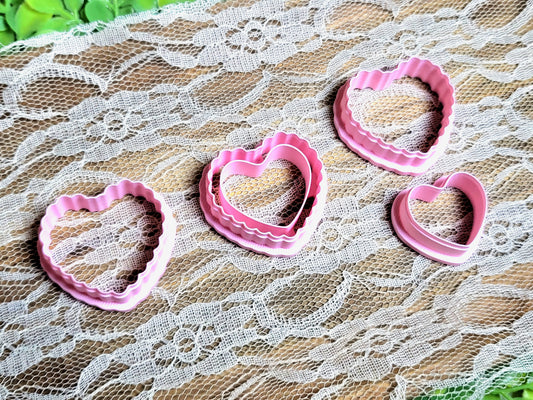 Frilled Hearts Polymer Clay Cutter
