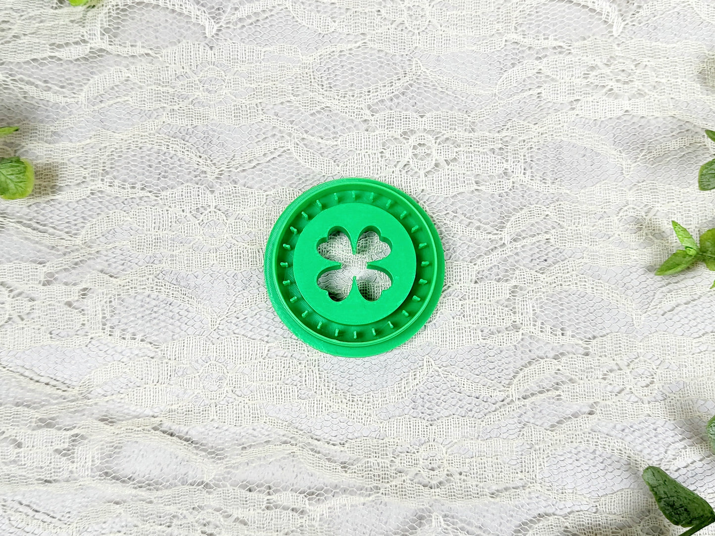Doubloon Four-Leaf Clover For luck, Clover Clay Cutter, Polymer Clay