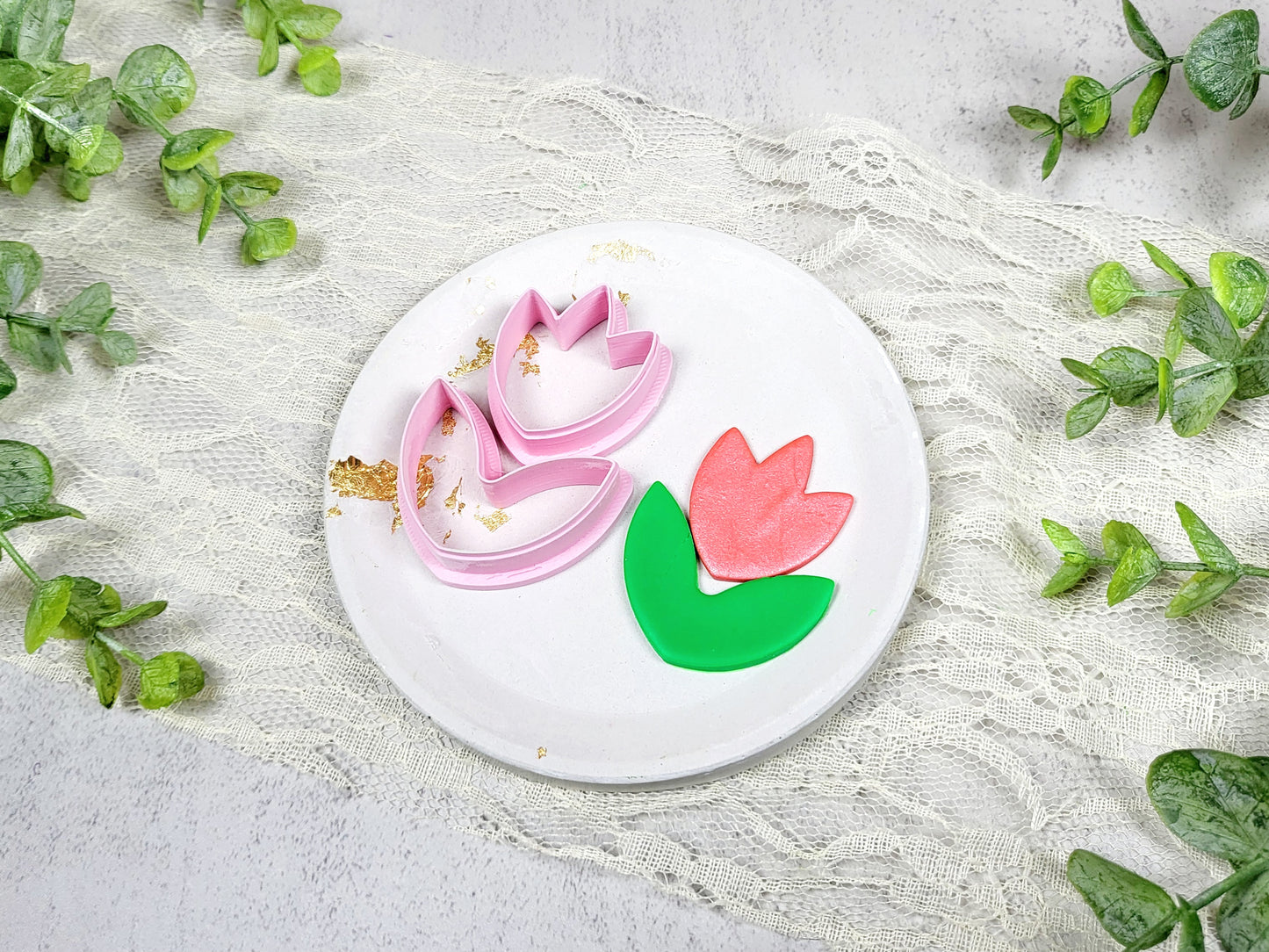 Flower Leaf Combo 1 Polymer Clay Cutter