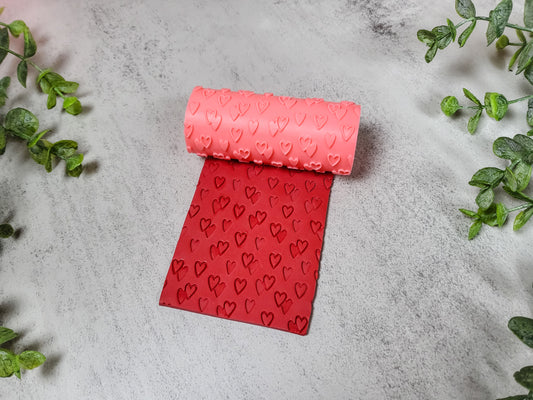 Valentine Heart 3 Embossed Clay Texture Roller