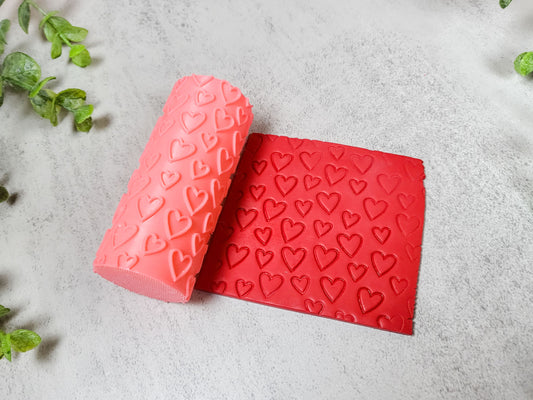 Valentine Heart Embossed Clay Texture Roller