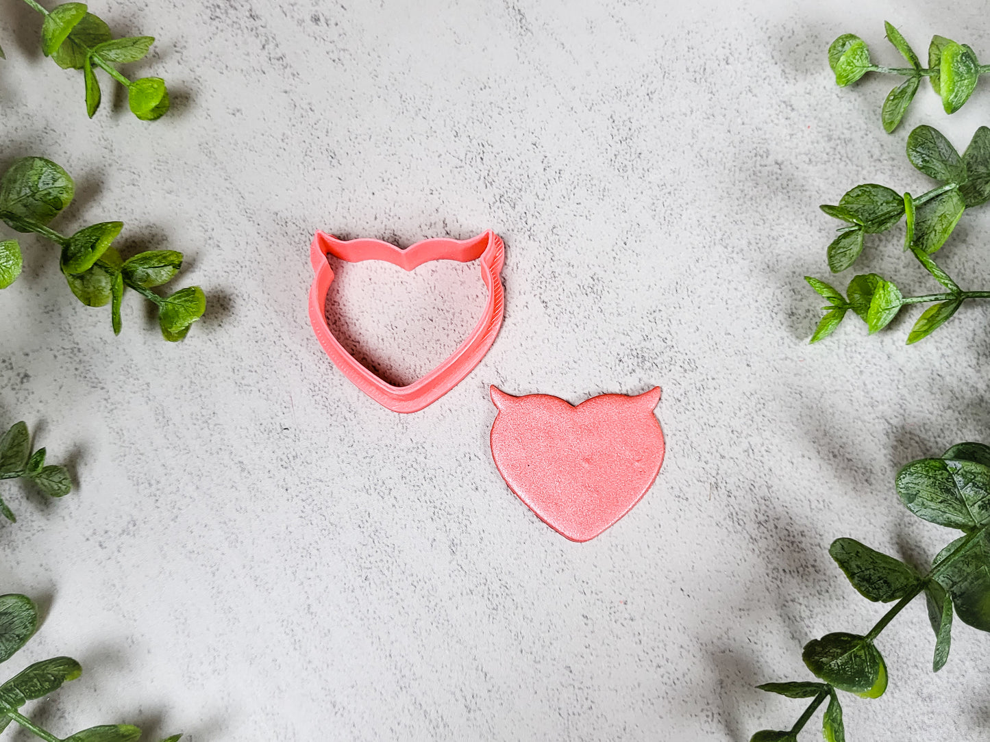 Horned Devil Heart Polymer Clay Cutters