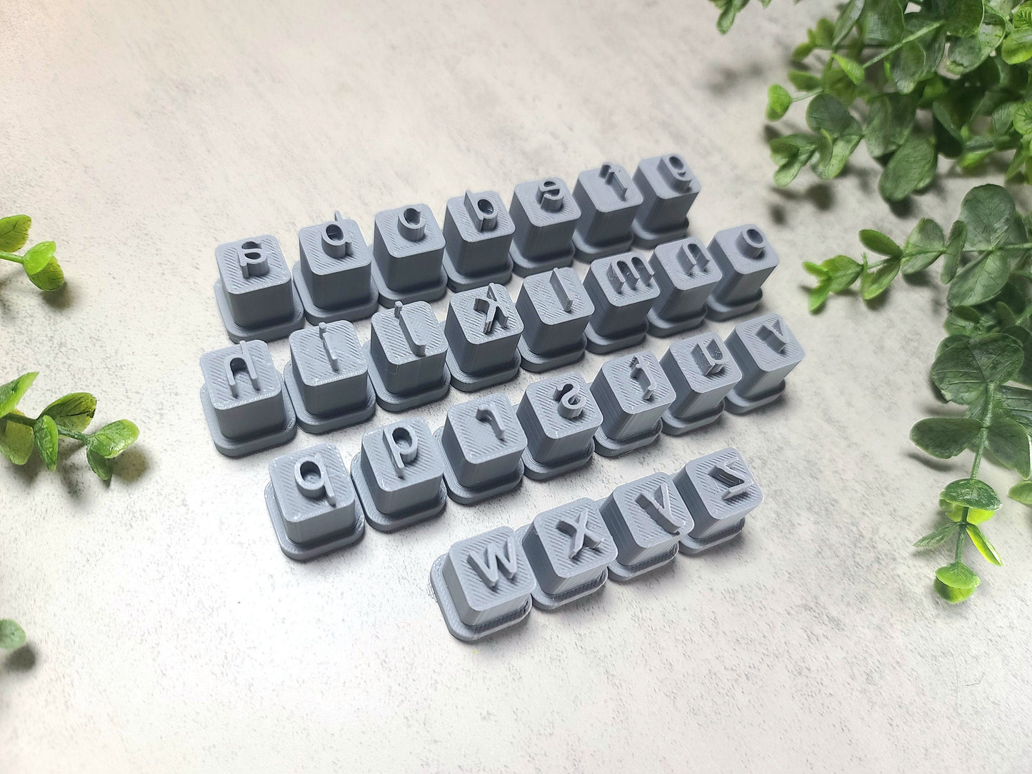 Lowercase Alphabet Clay Stamp Set, Polymer Clay Cutter, Letter Clay Stamps