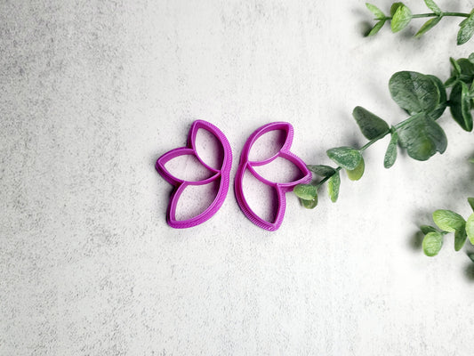 Statement Half Flower Polymer Clay Cutters, Floral Clay Cutter