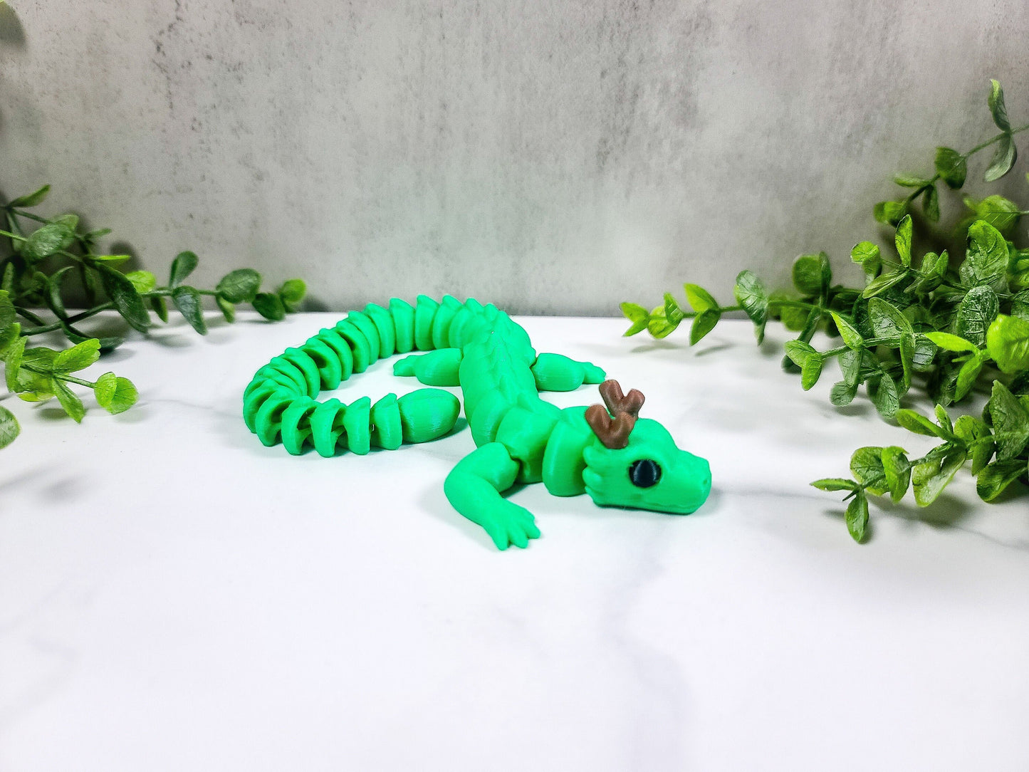 Green Horned Dragon, Articulated Dragon, Flexi Dragon, Zou3d