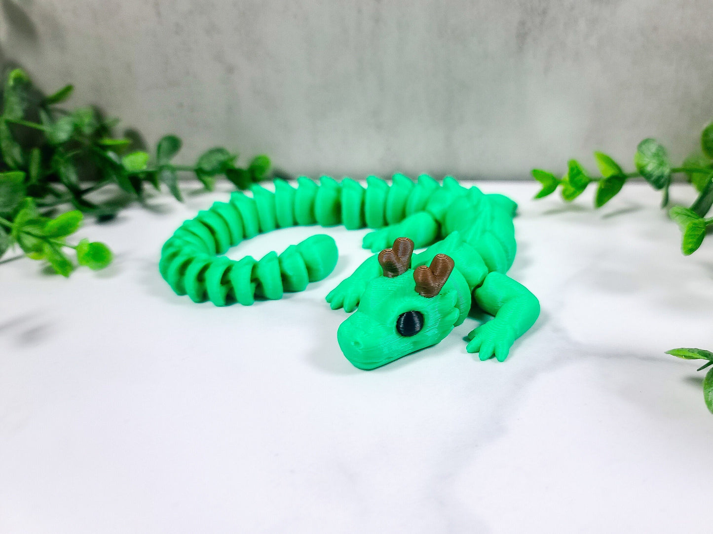 Green Horned Dragon, Articulated Dragon, Flexi Dragon, Zou3d