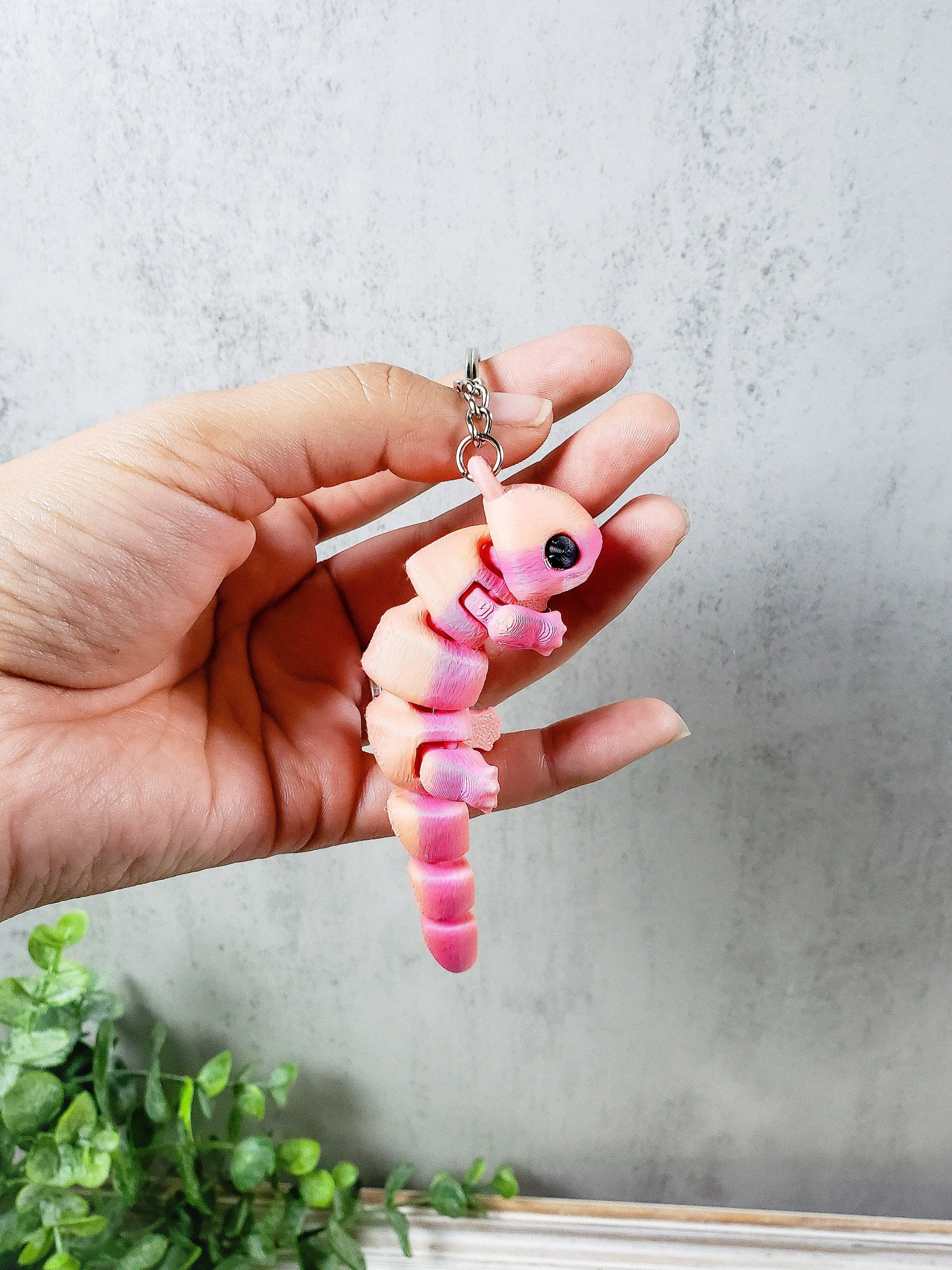 Salamander keychain, 3d printed salamander keychain, cute keychains, Kawaii Gift