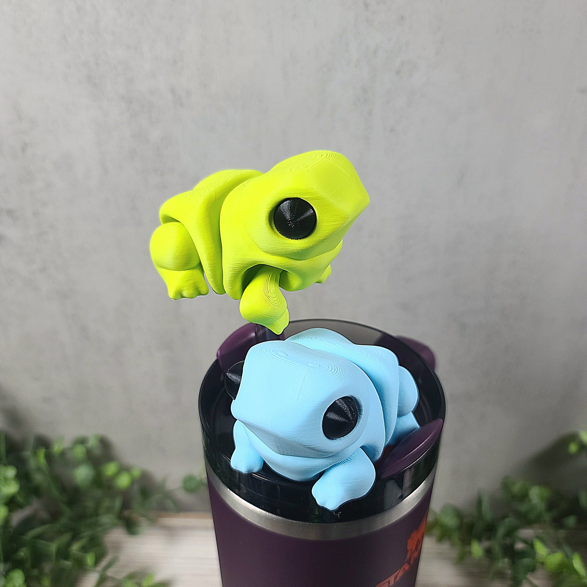 Straw Topper Frog, 3d Printed Frog, Kawaii Gift