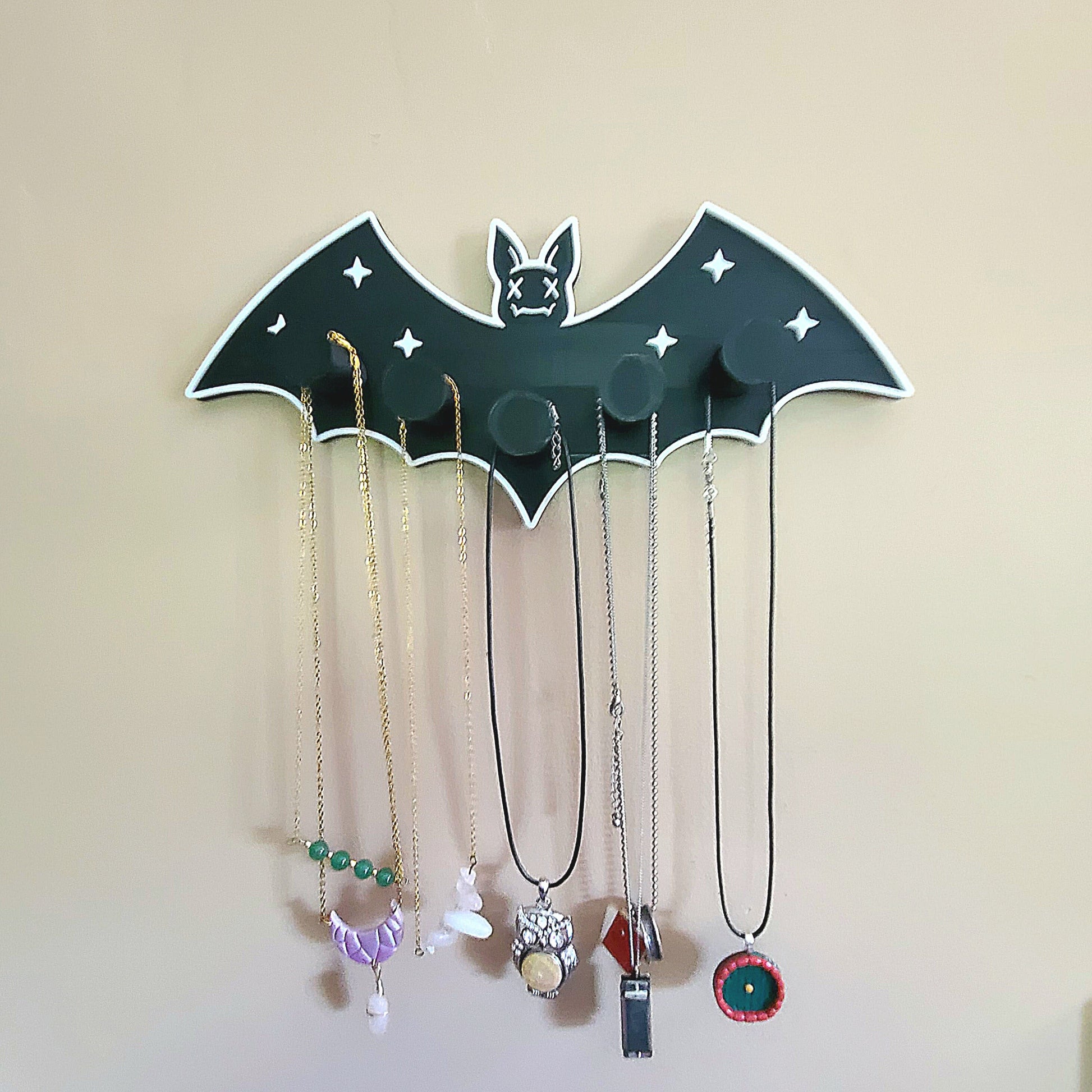 Bat Necklace Hangers, Gothic Jewelry Organizer, Gothic Necklace Holder, Bat Wings