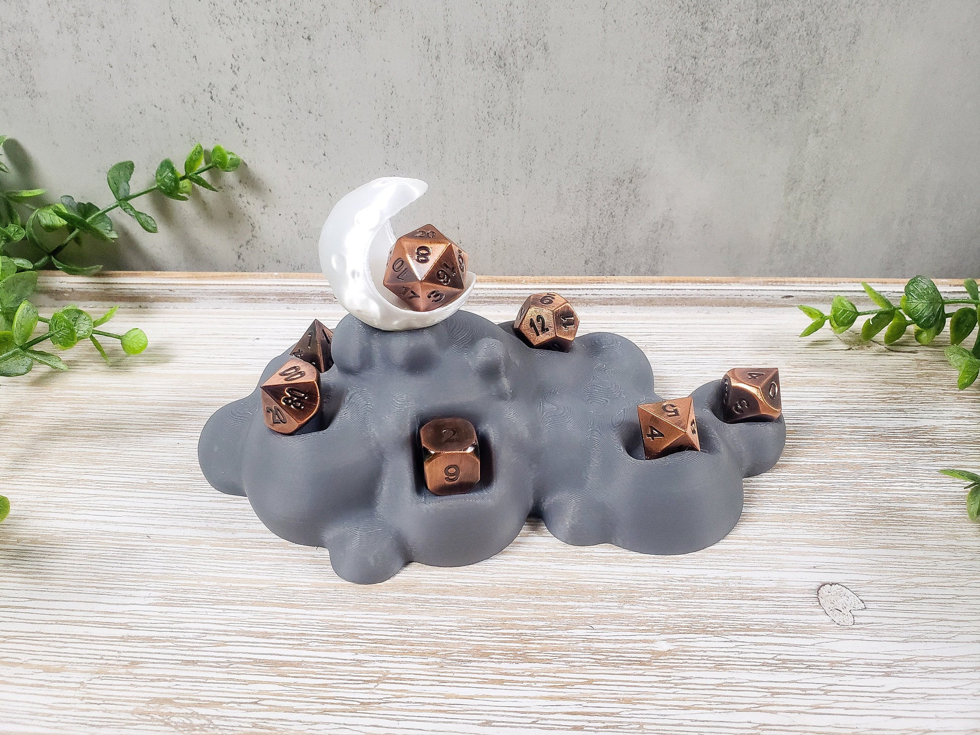 Moon Dice Holder, Moon in Clouds Dice Holders, DND, Tabletop Gaming, Polyhedron Dice Holders, Dice Guardian