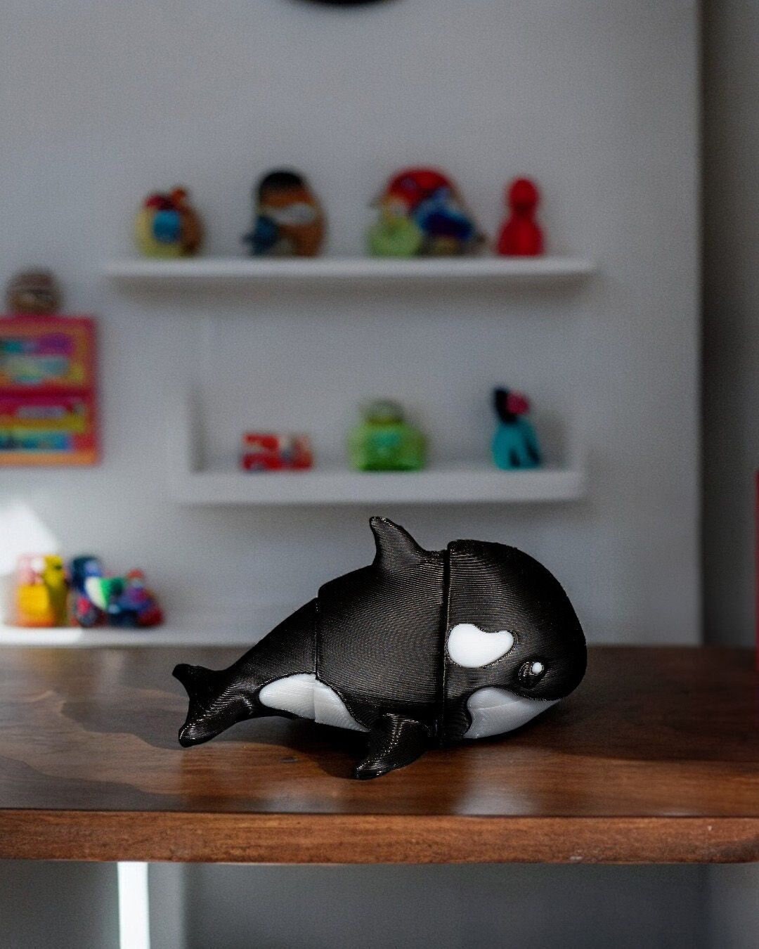 Tiny Orca Straw Topper, 3d Printed Orca, Killer Whale, Marine Animal 3d Print