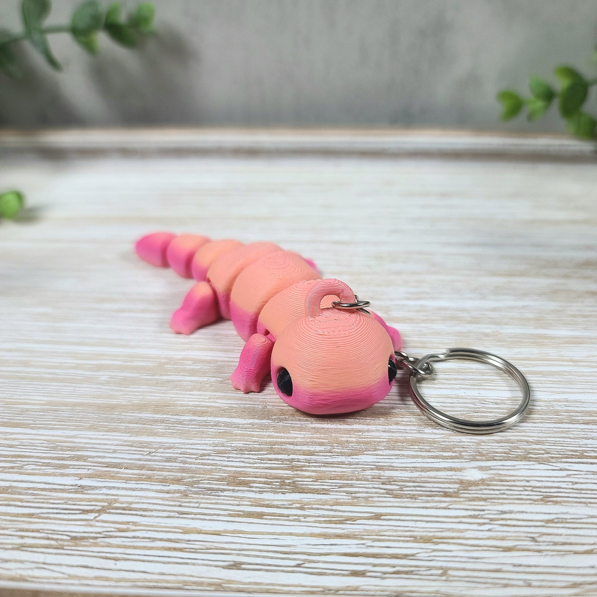 Salamander keychain, 3d printed salamander keychain, cute keychains, Kawaii Gift