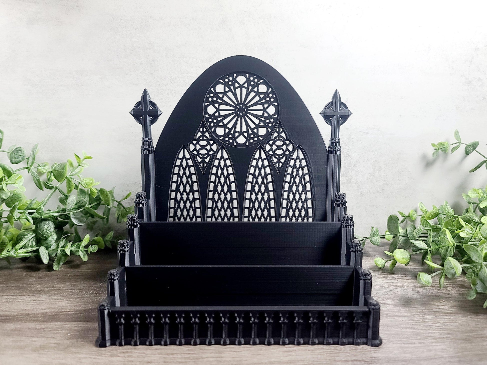 Gothic nail polish organizer, Halloween decor, gothic decor, gothic cathedral, desk organizer, jewelry organizer, bathroom organizer