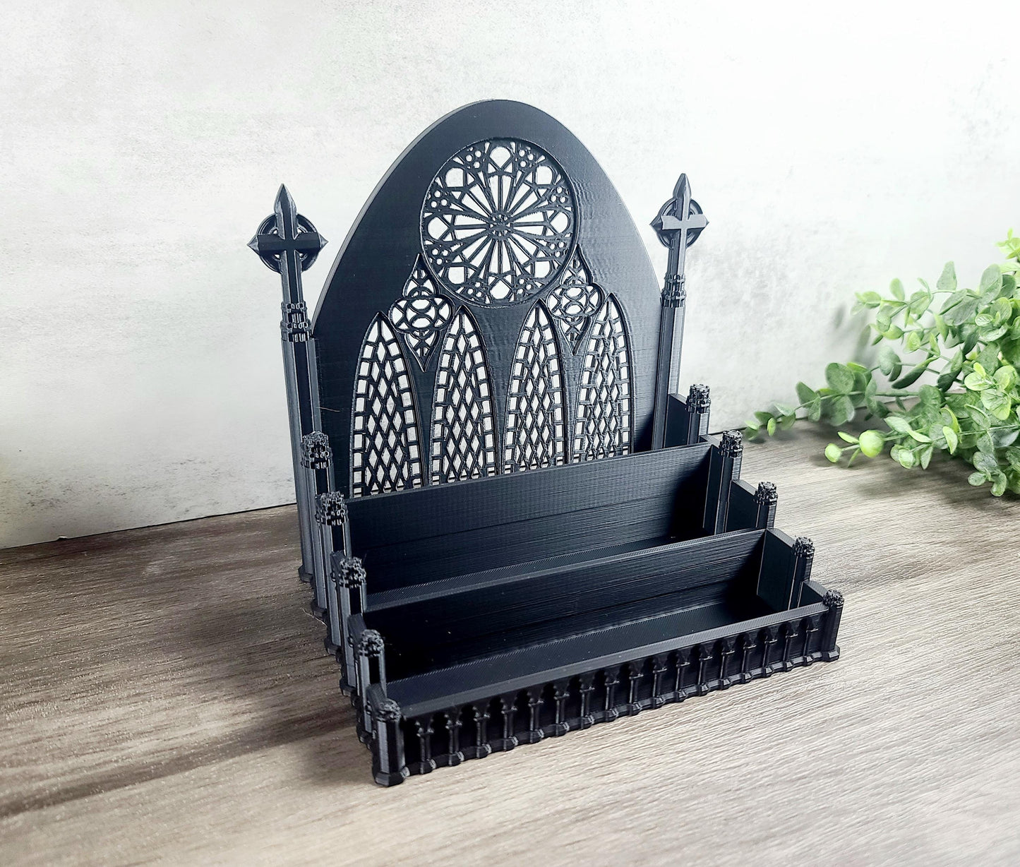 Gothic nail polish organizer, Halloween decor, gothic decor, gothic cathedral, desk organizer, jewelry organizer, bathroom organizer