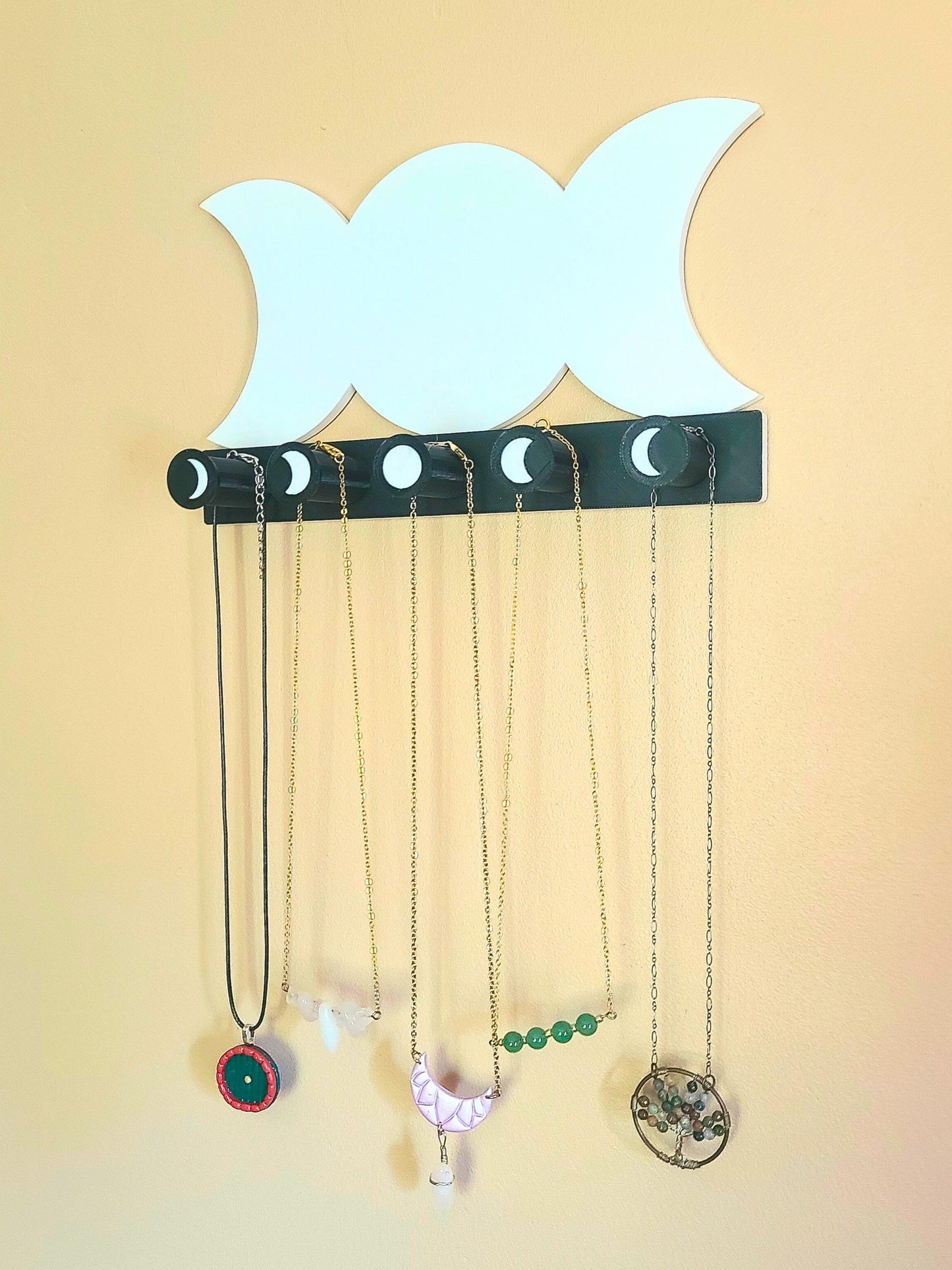 Moon Phase Necklace Hanger, Gothic Jewelry Organizer, Witchy Necklace Holder, Moon Phases