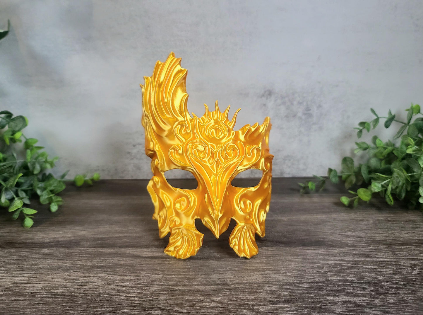 Golden Mask Book shelf Decor, Halloween Decor, Bookish, Gothic Decor, Dread Mask, Masquerade Mask, Carnival Mask