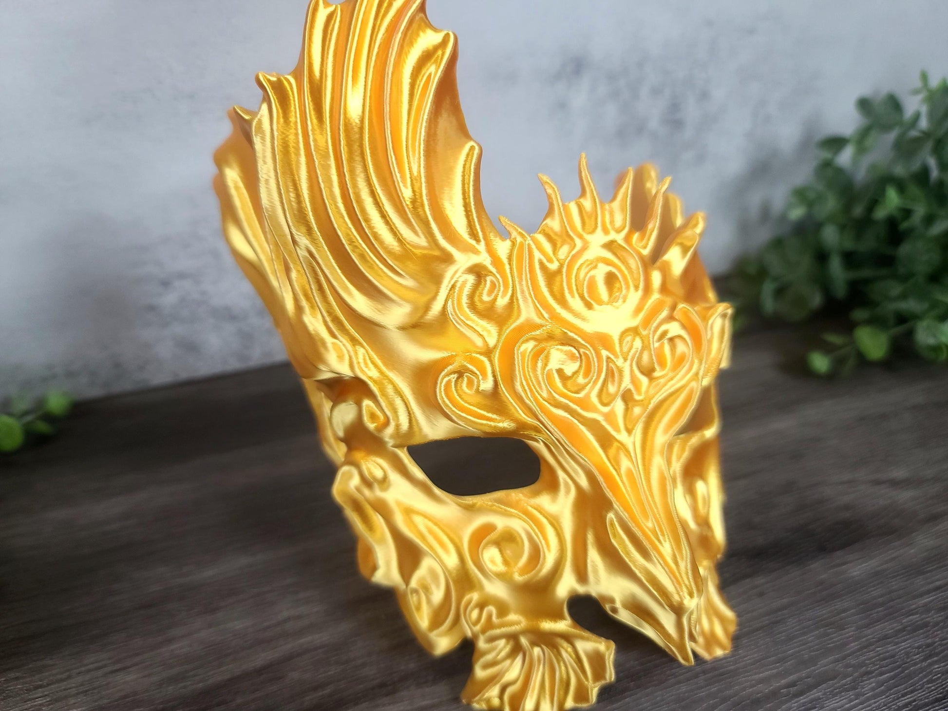 Golden Mask Book shelf Decor, Halloween Decor, Bookish, Gothic Decor, Dread Mask, Masquerade Mask, Carnival Mask