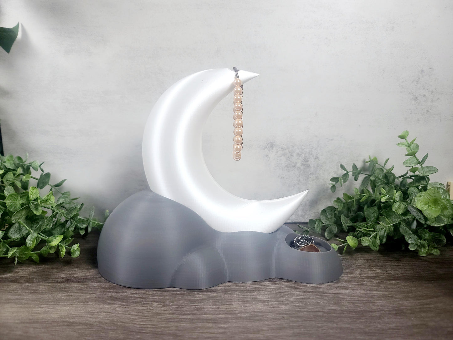 Moon and cloud jewelry organizer, moon decoration, moon jewelry holder