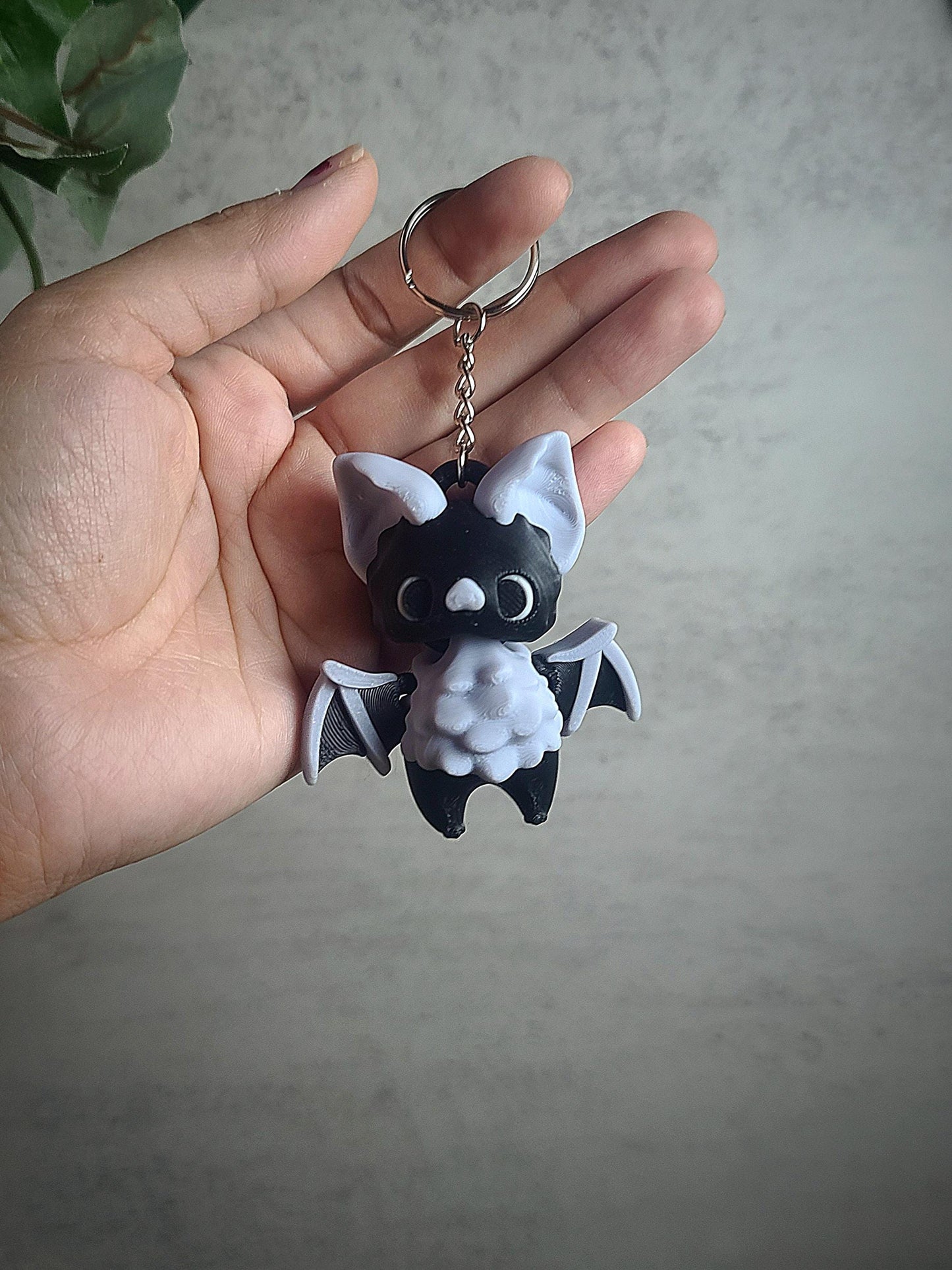 Bat Spooky Pixie Keychain, Layers in Green, Halloween Keychain, Pixie Keychain