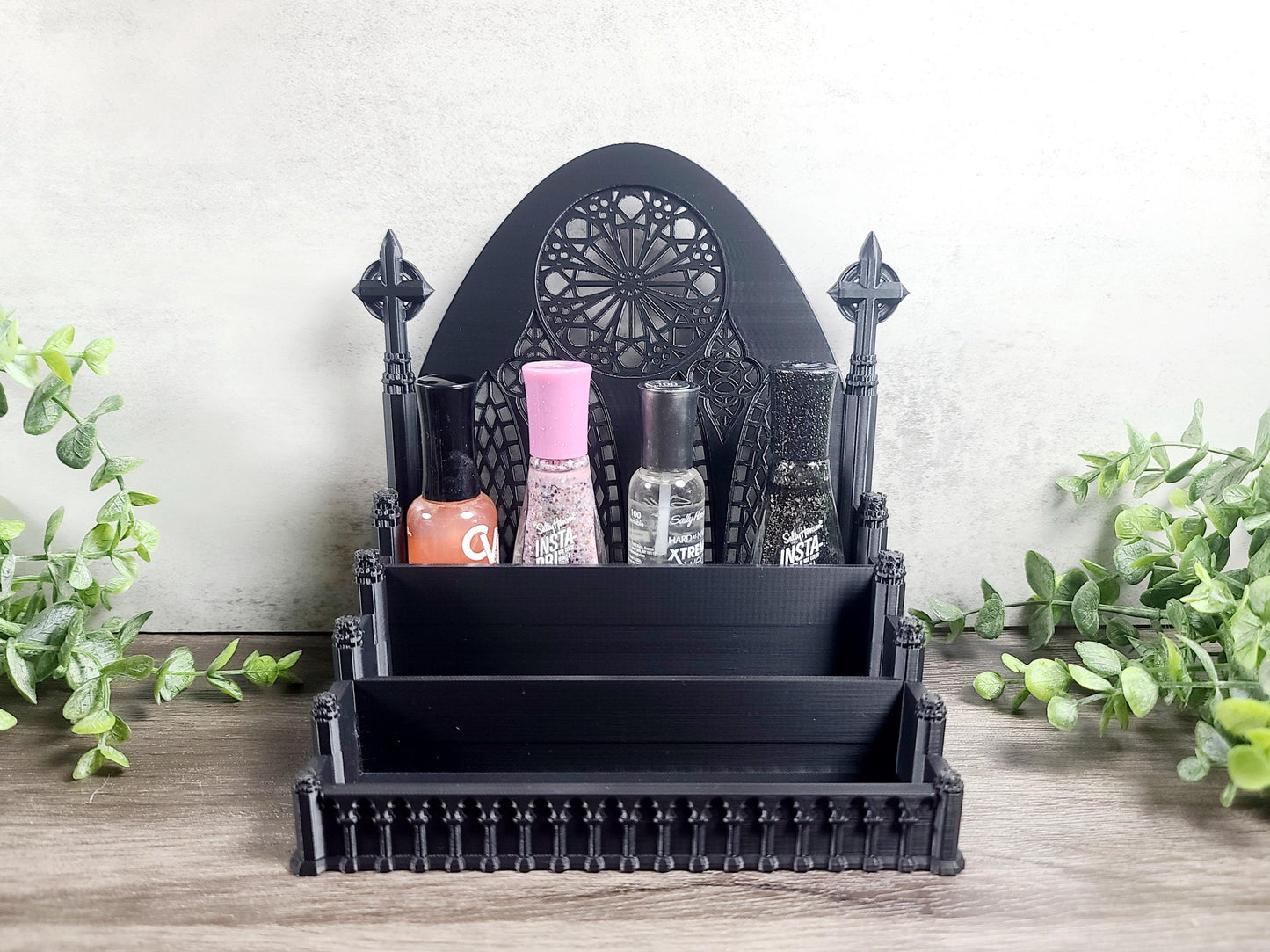 Gothic nail polish organizer, Halloween decor, gothic decor, gothic cathedral, desk organizer, jewelry organizer, bathroom organizer