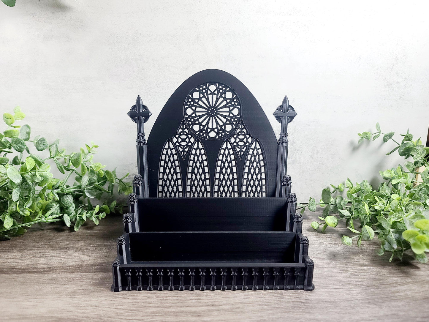 Gothic nail polish organizer, Halloween decor, gothic decor, gothic cathedral, desk organizer, jewelry organizer, bathroom organizer