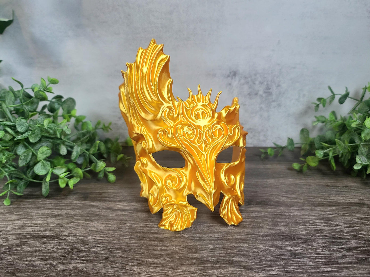 Golden Mask Book shelf Decor, Halloween Decor, Bookish, Gothic Decor, Dread Mask, Masquerade Mask, Carnival Mask