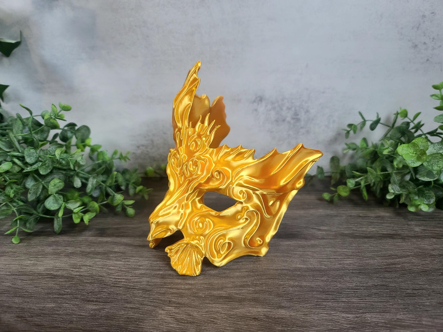 Golden Mask Book shelf Decor, Halloween Decor, Bookish, Gothic Decor, Dread Mask, Masquerade Mask, Carnival Mask