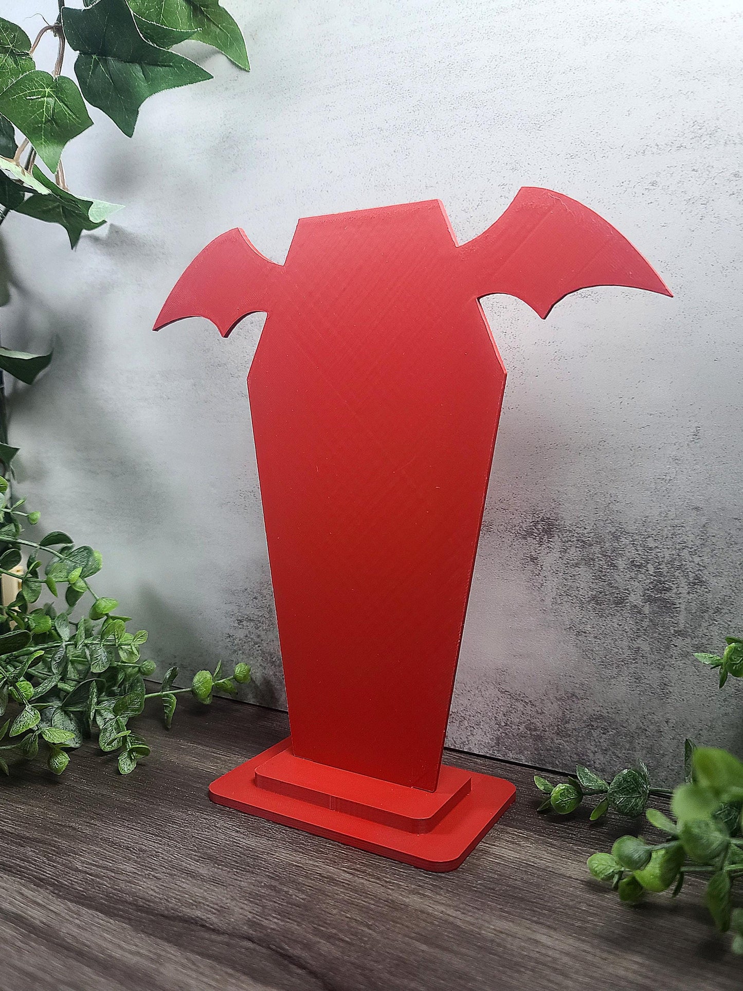 Winged coffin display, coffin decoration, occult decor, witchy vibe, vampire decor