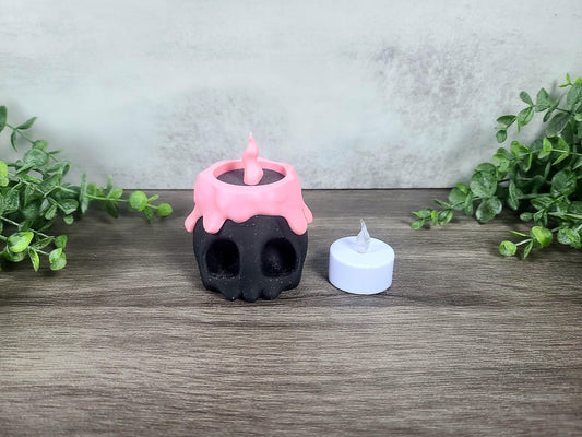 Gothic skull tealight holder, skull container