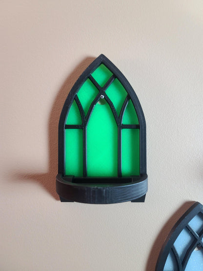 Gothic window shelf, gothic window stand, tealight candle holder, tealight decoration, wall decoration, gothic decor, Halloween decoration