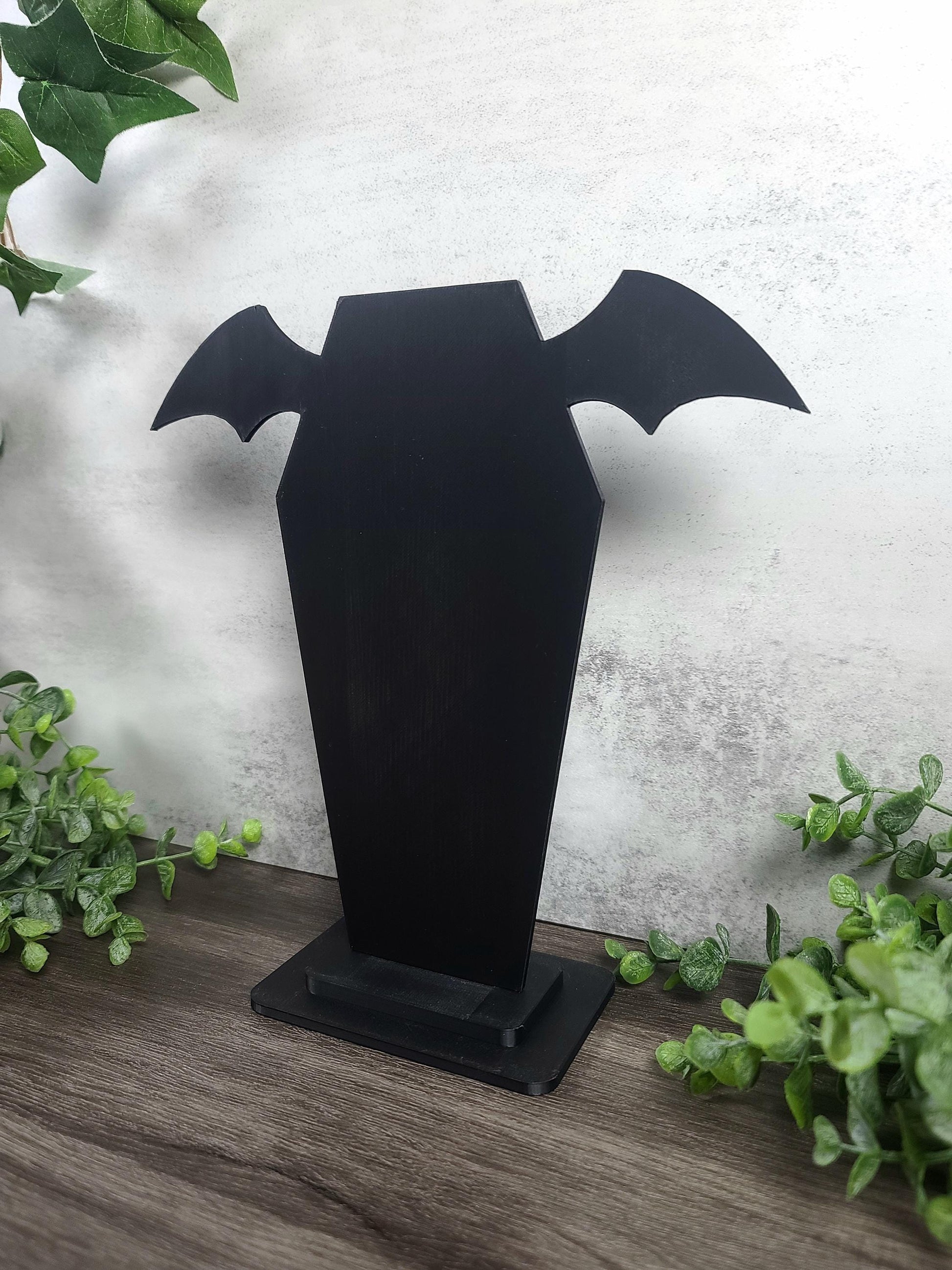 Winged coffin display, coffin decoration, occult decor, witchy vibe, vampire decor