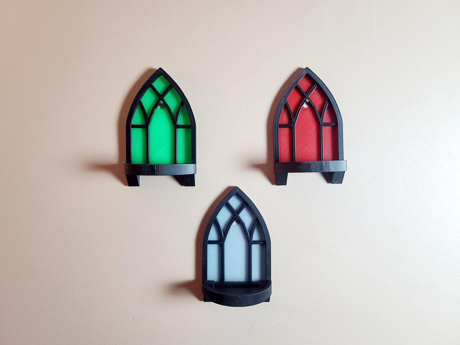 Gothic window shelf, gothic window stand, tealight candle holder, tealight decoration, wall decoration, gothic decor, Halloween decoration