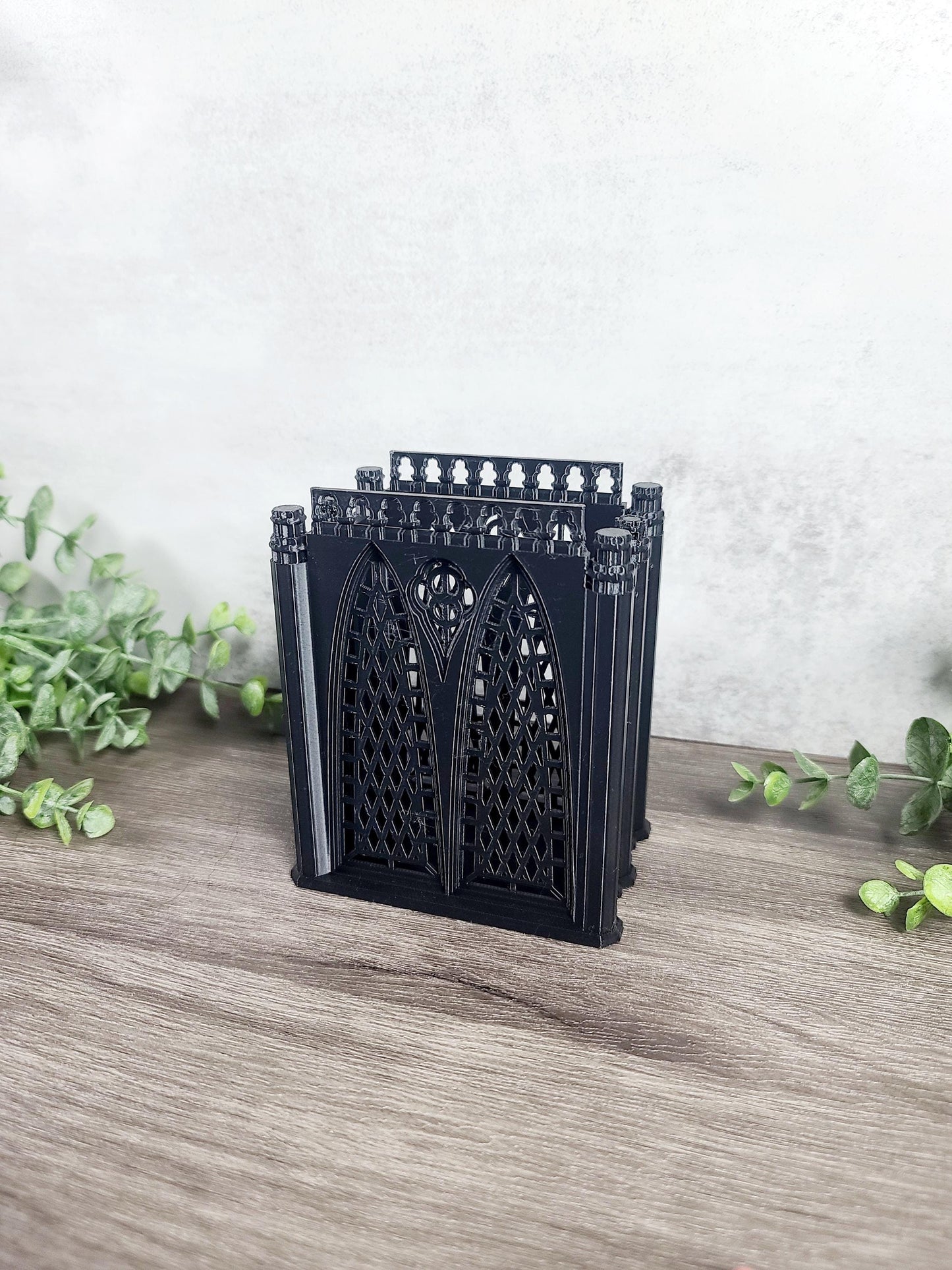 Gothic pencil organizer, makeup brush holder, Halloween decor, gothic decor, desk organizer, jewelry organizer, bathroom organizer