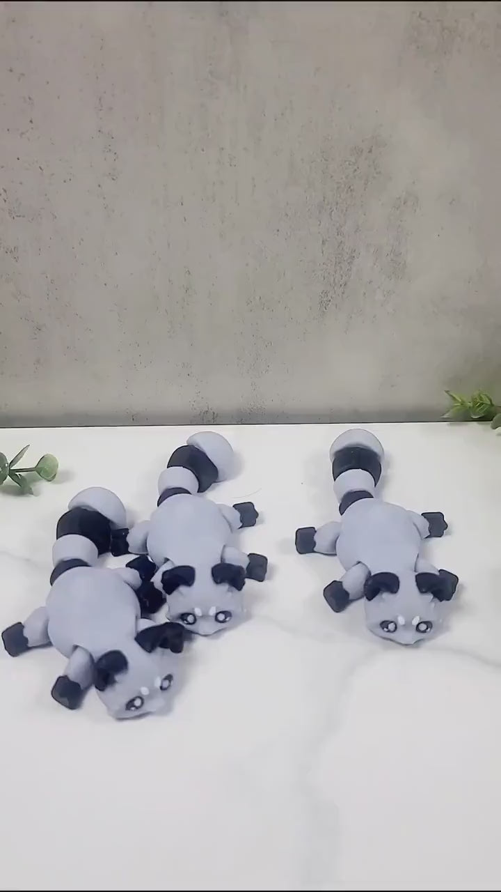3d Printed Raccoon, Trash Panda, Flexi Raccoon, Articulated Raccoon