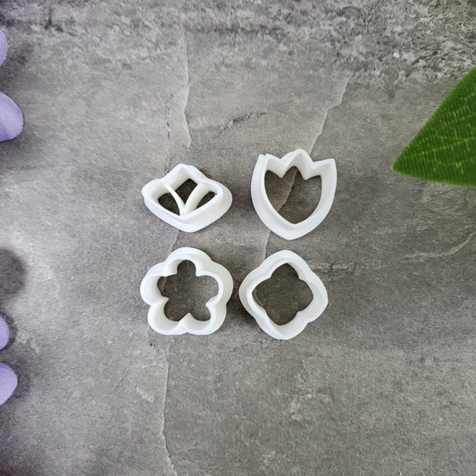 Floral Stud Clay Cutter, Floral Polymer Clay Cutters, Stud Earrings, Jewelry Making