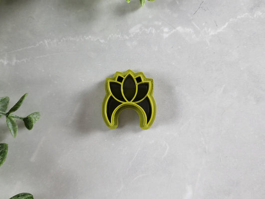 Lotus Moon 2 Polymer Clay Cutter, Moon Clay Cutter, Lotus Clay Cutter, Lotus Flower