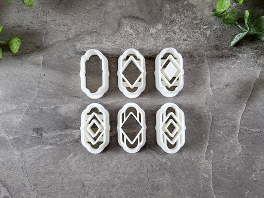 Art Deco Rectangle Clay Cutters for Polymer Clay