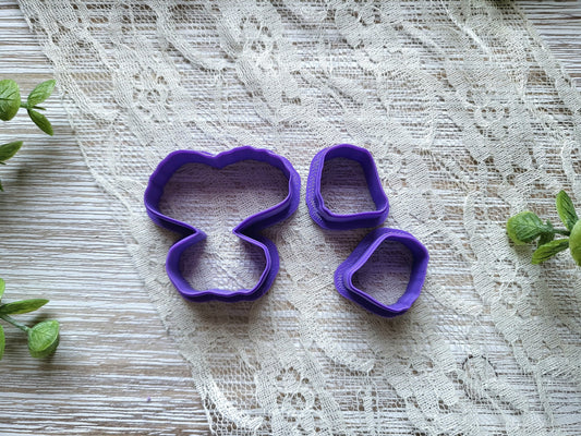 Pansy Outline Set Clay Cutter for Polymer Clay, Floral Clay Cutter