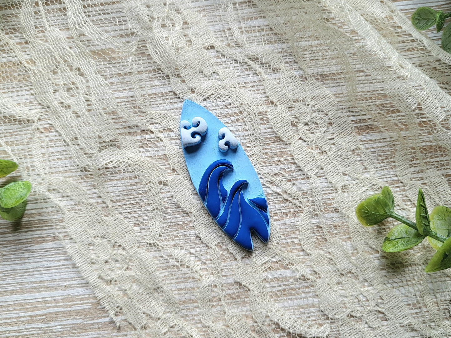 Surf Board with Ocean Clay Cutter for Polymer Clay, Floral Clay Cutter