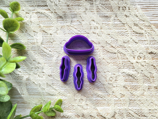 Small Jellyfish Outline Set Clay Cutter, Marine Polymer Clay Cutter, Beach Themed Clay Cutter