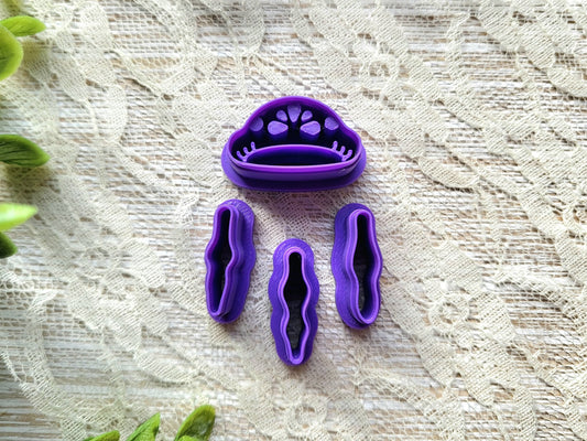 Small Embossed Jellyfish Set Clay Cutter, Marine Polymer Clay Cutter, Beach Themed Clay Cutter