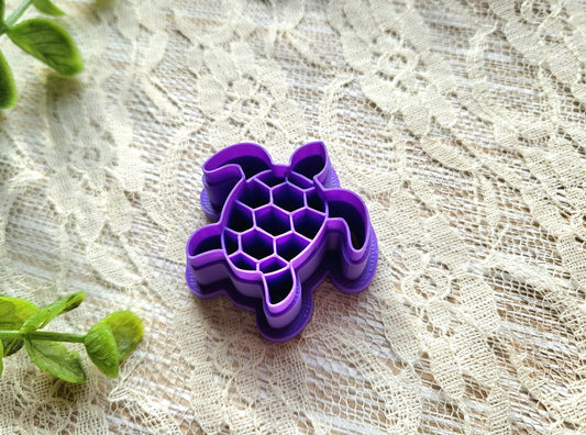 Cute Embossed Turtle Polymer Clay Cutter, Sea Turtle, Animal Clay Cutter