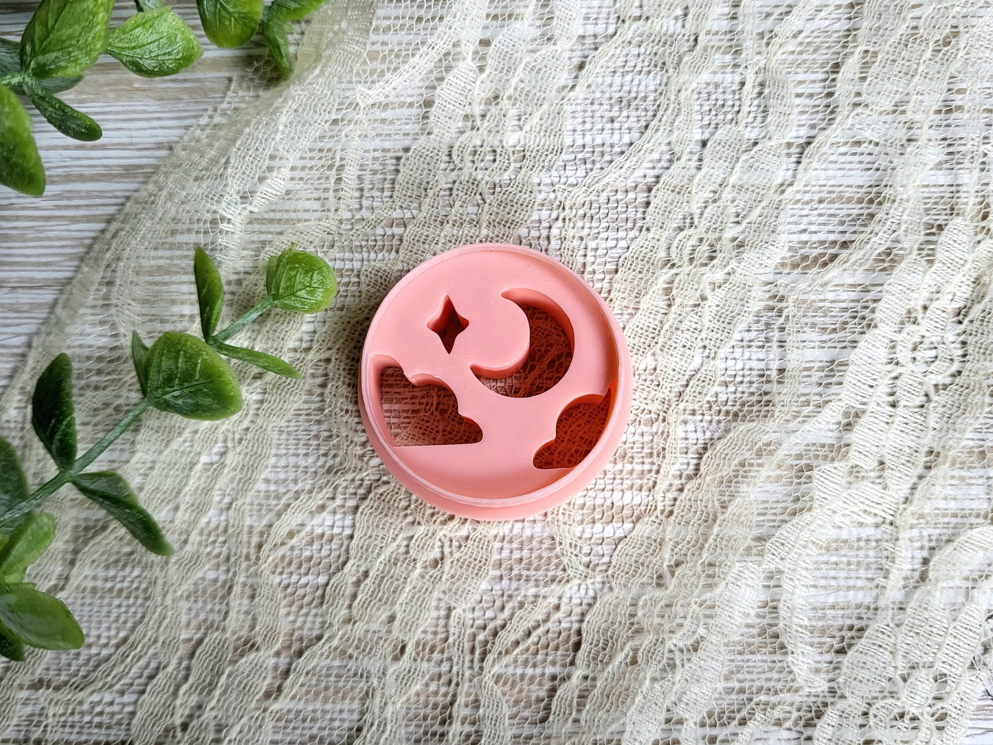 Moon in the Sky Debossed Polymer Clay Cutter
