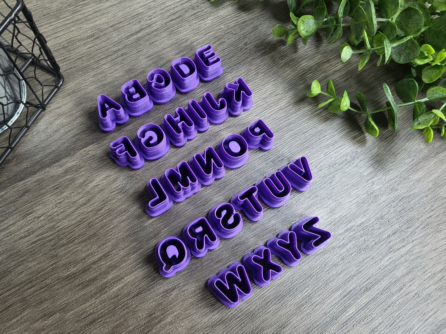Rounded Alphabet Clay Cutter Set, Polymer Clay Cutter, Letter Clay Cutters