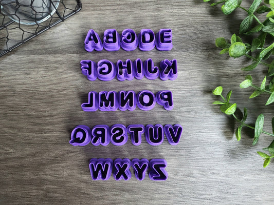 Rounded Alphabet Clay Cutter Set, Polymer Clay Cutter, Letter Clay Cutters